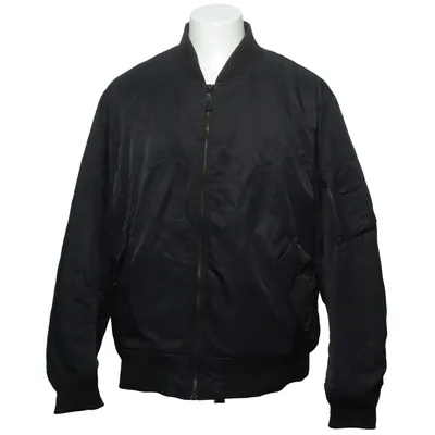 Bomber jacket (Black) from Uniqlo Acrylic, Elastane, Faux leather, Nylon, Polyester