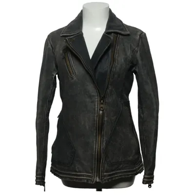 Biker jacket (Gray) from Doma Acetate, Leather, Polyester