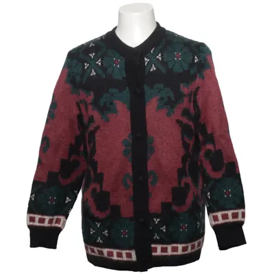Cardigan (Rød, Grøn, Sort) Akryl, Mohair, Polyamid, Uld