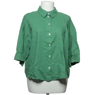 Short sleeve shirt (Green) from H&M Premium Quality Linen, Viscose