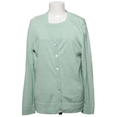 Cardigan (Green, White) from Peter Hahn Cotton, Silk
