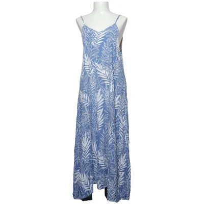 Maxi dress (Blue, White) from Defox Cotton