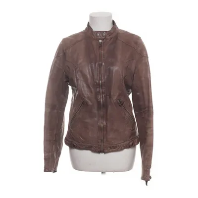 Läderjacka (Brun) från Hollies Bomull, Skinn, Polyester