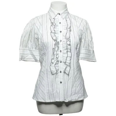 Short sleeve shirt (White, Black) from Zara Basic Cotton, Elastane, Metallic fiber, Polyamide, Polyester