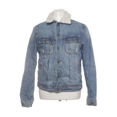 Gevoerde spijkerjas (Blauw) van Mango Man Katoen, Polyester
