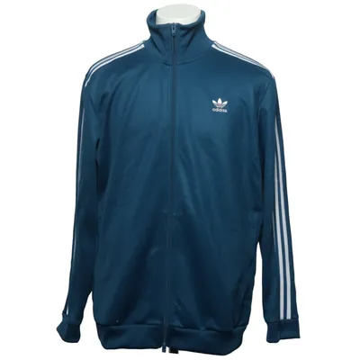 Træningsjakke (Blå, Hvid) fra Adidas Originals Bomuld, Elastan, Genanvendt polyester