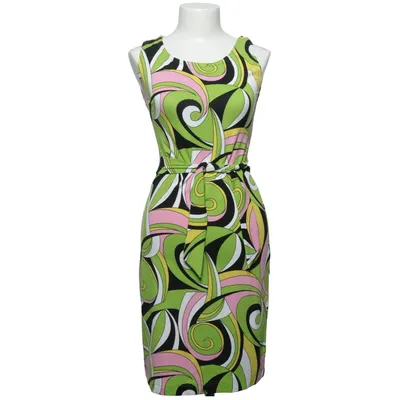 Jurk (Groen, Roze, Meerkleurig) van Vera Velour Elastaan, Viscose