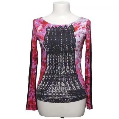 Lange mouwen shirt (Zwart, Roze, Meerkleurig) van Marc Cain Katoen, Elastaan