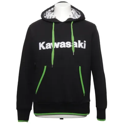 Hoodie (Black, Green) from Kawasaki Cotton, Polyester