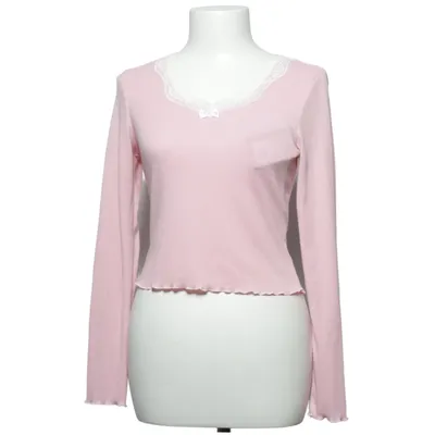 Långärmad t-shirt (Rosa) från Romwe Polyester