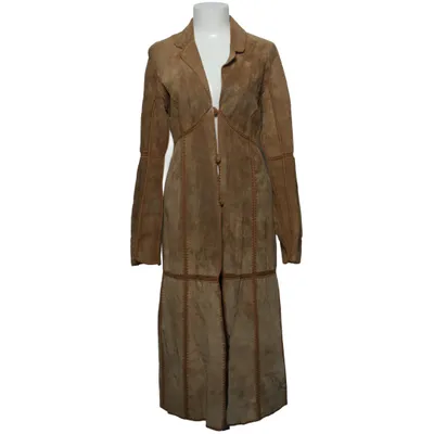 Leather coat (Brown) from Hollies Polyester, Suede