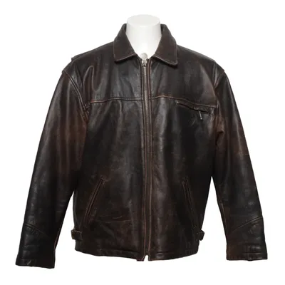 Leren jack (Bruin) van Petroff Acryl, Katoen, Polyester