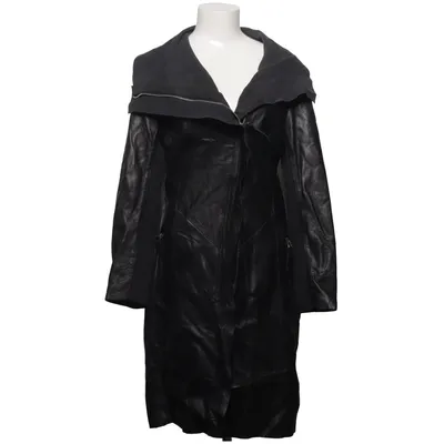 Leather coat (Black) from Cigno Nero Leather, Polyester