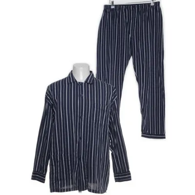 Pyjamasz (Blå, Hvid) fra Novila Bomuld