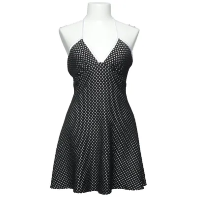 Halterneck-kjole (Sort, Hvid) fra Mixed Fibres