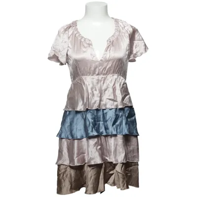 Jurk (Beige, Blauw, Bruin) van Feeling Fame Zijde