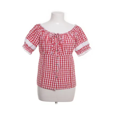 Top (White, Red) from Fuchs Trachtenmoden Cotton, Polyester
