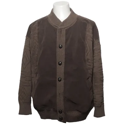 Cardigan (Gris) de Detlev Albers Acrylique, Laine de mouton