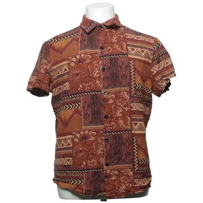 Chemise à manches courtes (Marron, Multicolore) de Shein Polyester