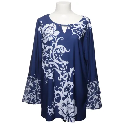 Bluse (Blau, Weiß) von Al Paradise Elasthan, Polyester