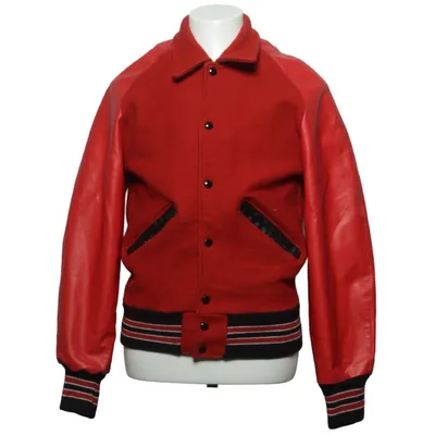 Collegejakke (Rød, Sort) fra DeLong Nylon, Uld