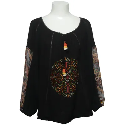 Blouse (Zwart, Meerkleurig) van Desigual Katoen, Metallvezel, Polyester