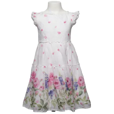 Dress (White, Pink, Green) from Monnalisa Cotton