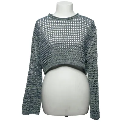 Sweater (Blue, Green, Silver) from Zara Cotton, Metallic fiber, Polyester, Viscose