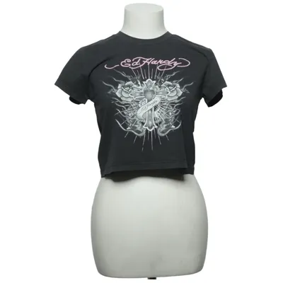 T-shirt (Vintage Burning Cross Cropped Baby) från Ed Hardy Bomull, Elastan