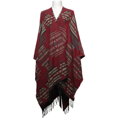 Poncho (Rood, Beige, Grijs)