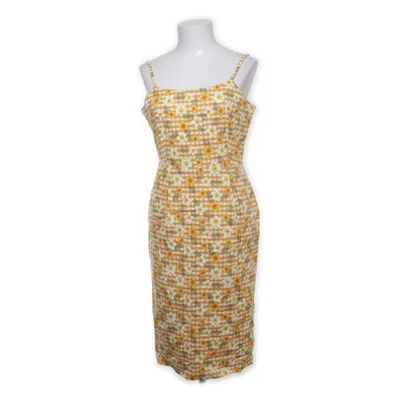 Jurk (BENITA YELLOW GINGHAM FLORAL) van Lindy Bop Katoen, Elastaan, Polyester