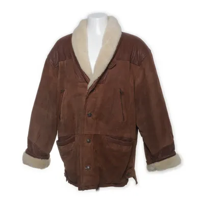 Veste en peau de mouton retournée (Marron, Blanc) de Roma Cuir, Polyester, Viscose