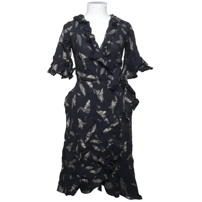 Wrap dress (Black, Gold) from Closet London Cotton, Metallic fiber, Viscose