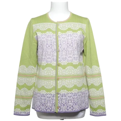 Cardigan (Green, Purple, White) from Oleana Merino wool, Silk