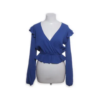 Wikkelblouse (Blauw) van Costes Studio Elastaan, Polyester, Viscose