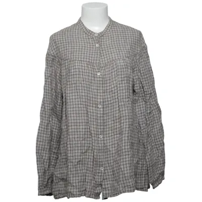 Blouse (Gray, White) from Skall Studio Linen