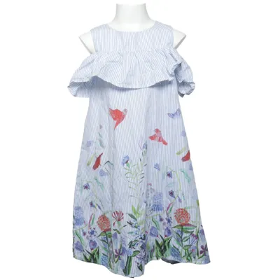 Jurk (Blauw, Meerkleurig) van Michelle Morin x H&M Katoen