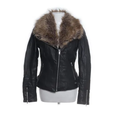 Biker jacket (Black) from Jofama by Kenza Acrylic, Polyester, Faux fur, Leather, Viscose