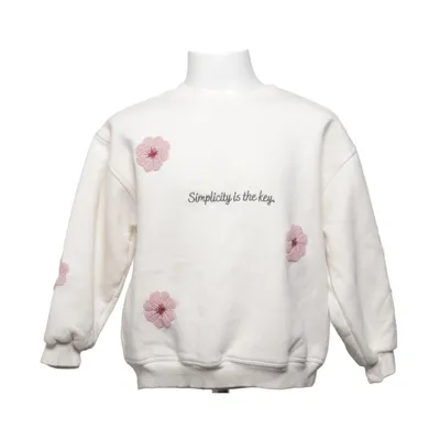 Sweatshirt (Hvid, Pink) fra Zara Bomuld, Elastan