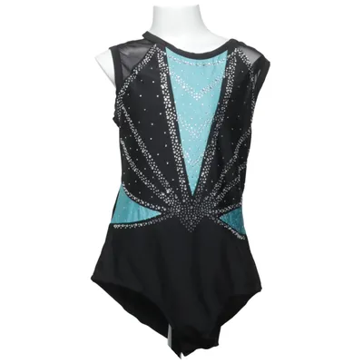 Gymnastics leotard (Black, Turquoise) from Iefiel