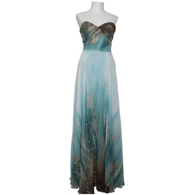 Maxi jurk (Blauw, Bruin, Meerkleurig) van Paula Richi Polyester