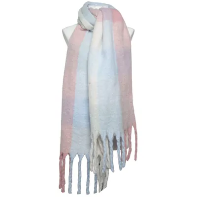 Scarf (Pink, Blue, White) from Gina Tricot