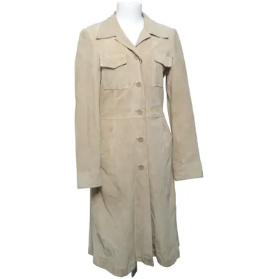 Leather coat (Beige) from Hennes Collection by H&M Acetate, Leather