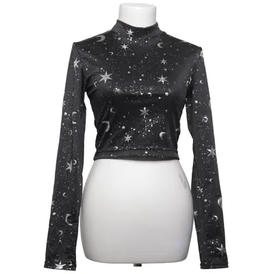 Crop Top (Schwarz, Silber) von Current Mood Elasthan, Polyester
