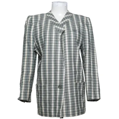 Blazer (Gris, Blanc) de Lange Soie, Laine