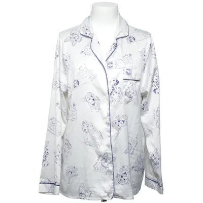 Chemise de pyjama (Blanc, Bleu) de Chelsea Peers Élasthane, Polyester