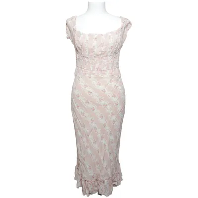 Maxi dress (Pink, White) from Maje