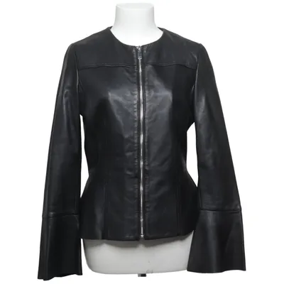 Leather jacket (Black) from Mango Leather, Polyester