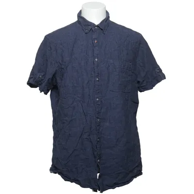 Chemise à manches courtes (Bleu) de Dressmann Coton, Lin
