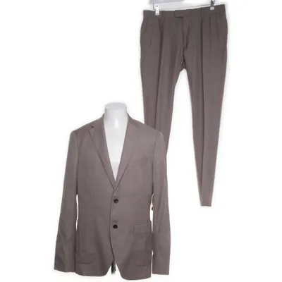 Jakkesæt (Beige) fra The Tailoring Club Bomuld, Polyester, Uld, Viscose